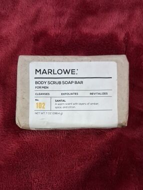 Marlowe Body Scrub Soap Bar for Men - Santal - Amber, Spice, & Citron